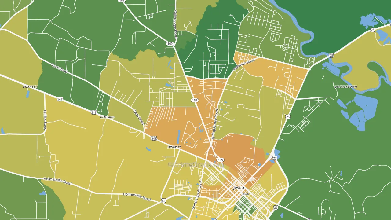31545, GA Map of Drug-Related Crime Rates