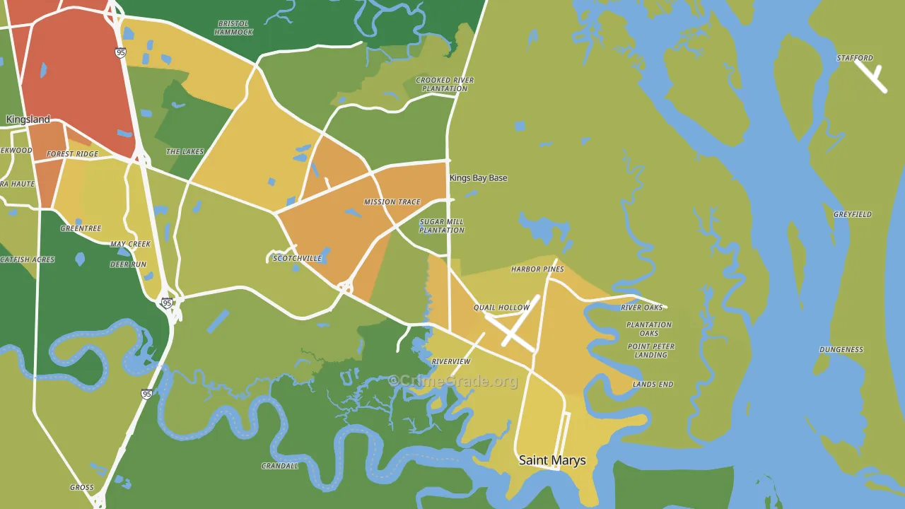 31558, GA Map of Drug-Related Crime Rates