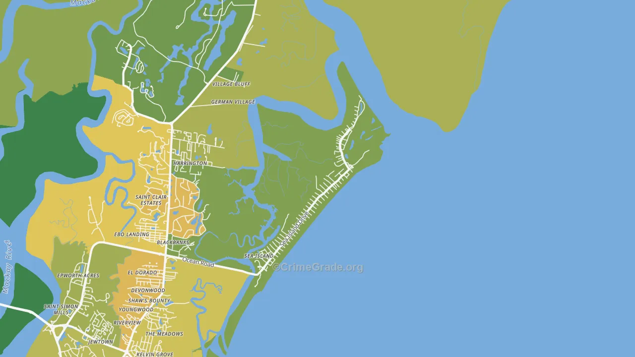 31561, GA Map of Drug-Related Crime Rates