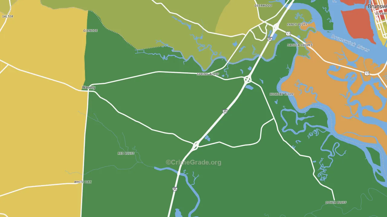 31565, GA Map of Drug-Related Crime Rates