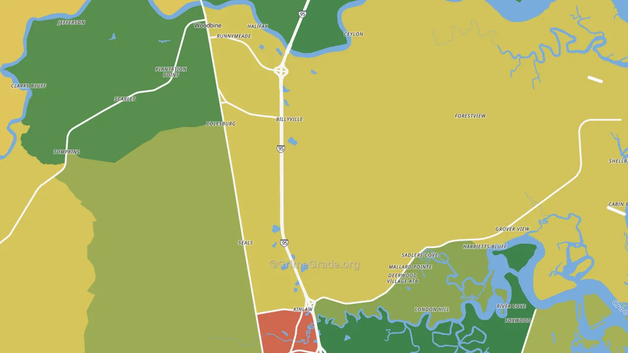 31569, GA Map of Drug-Related Crime Rates