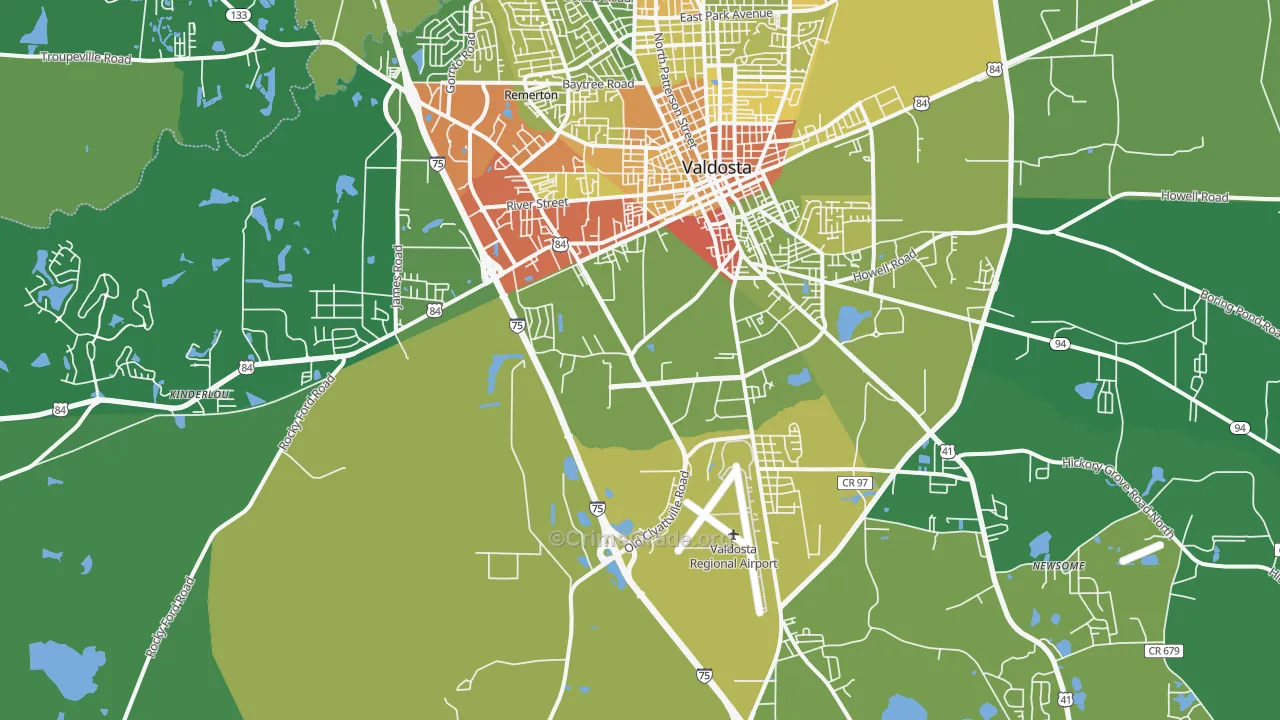 31601, GA Map of Drug-Related Crime Rates