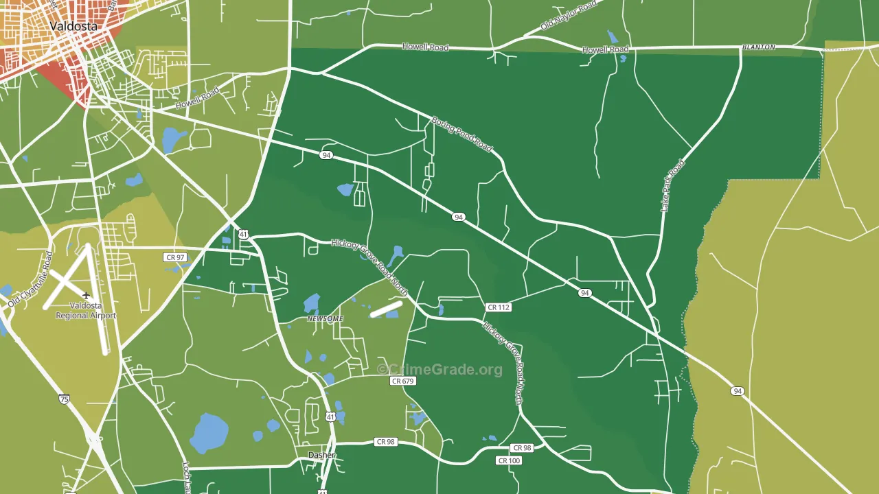 31606, GA Map of Drug-Related Crime Rates