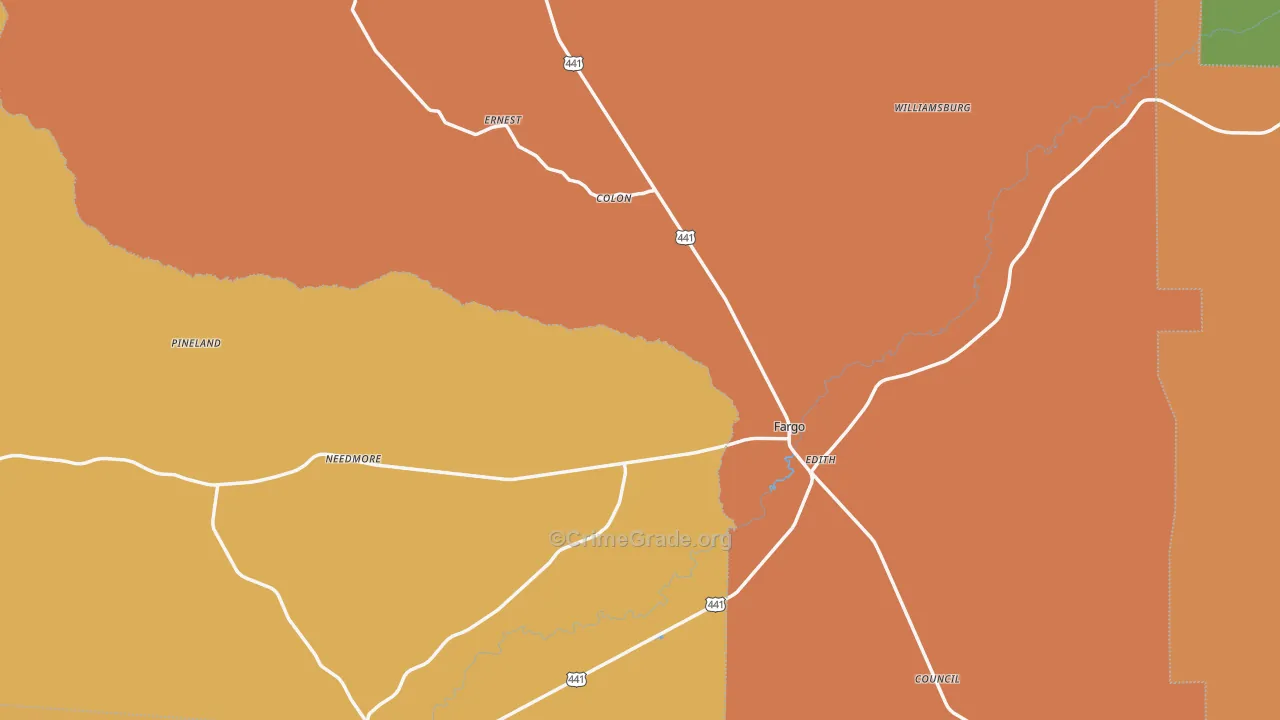 31631, GA Map of Drug-Related Crime Rates