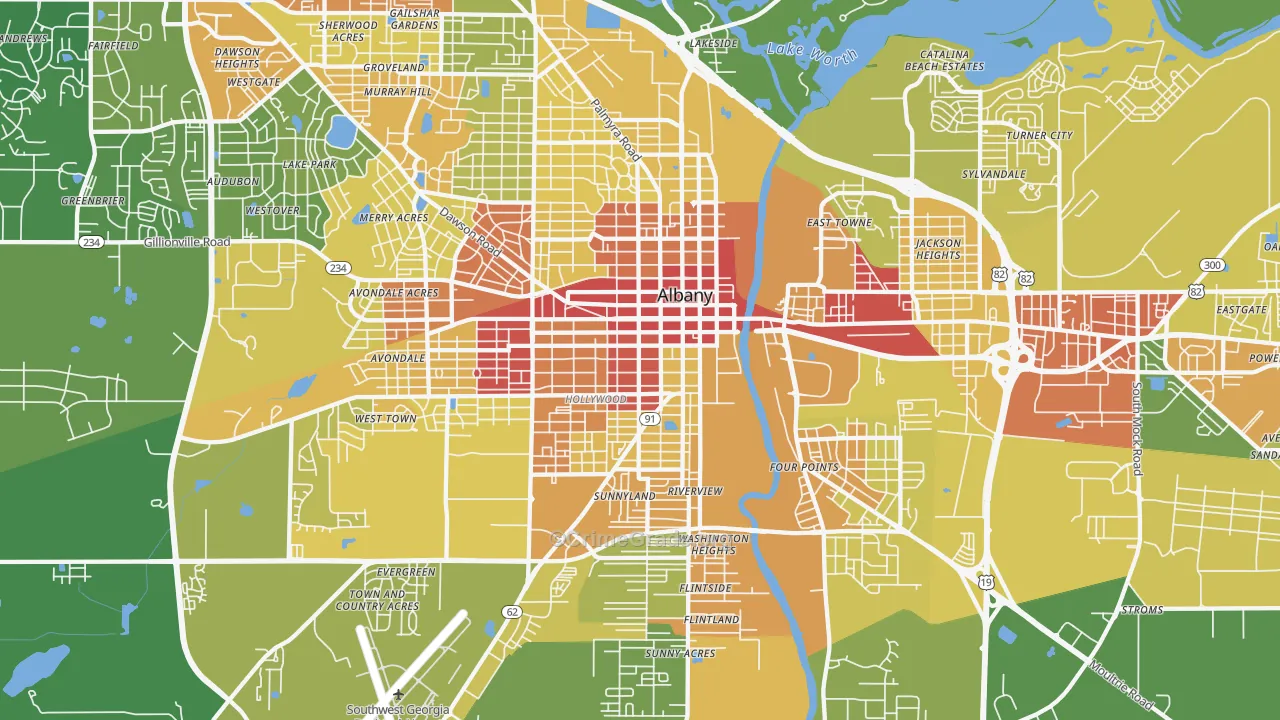 31701, GA Map of Drug-Related Crime Rates
