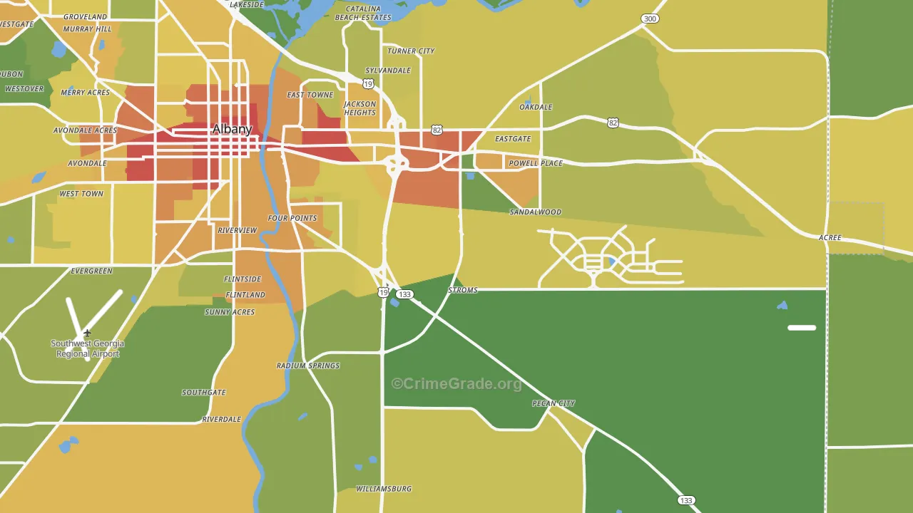 31705, GA Map of Drug-Related Crime Rates