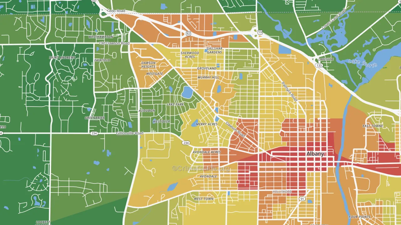 31707, GA Map of Drug-Related Crime Rates