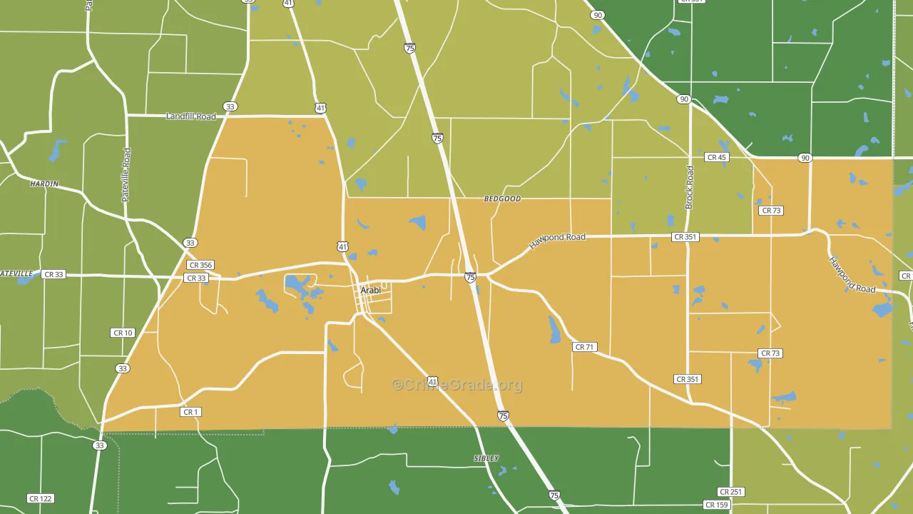 31712, GA Map of Drug-Related Crime Rates