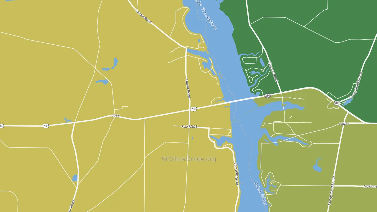 31735, GA Map of Drug-Related Crime Rates