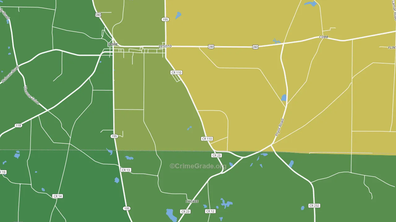 31743, GA Map of Drug-Related Crime Rates