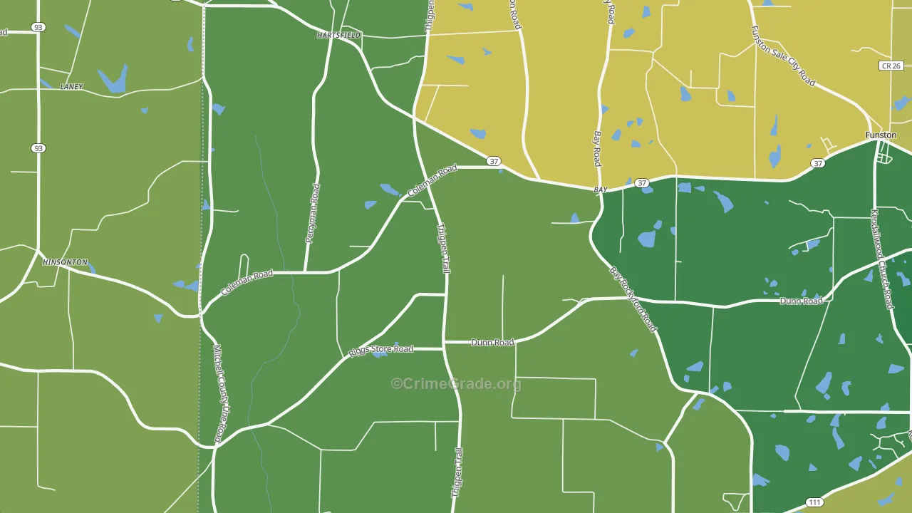 31756, GA Map of Drug-Related Crime Rates