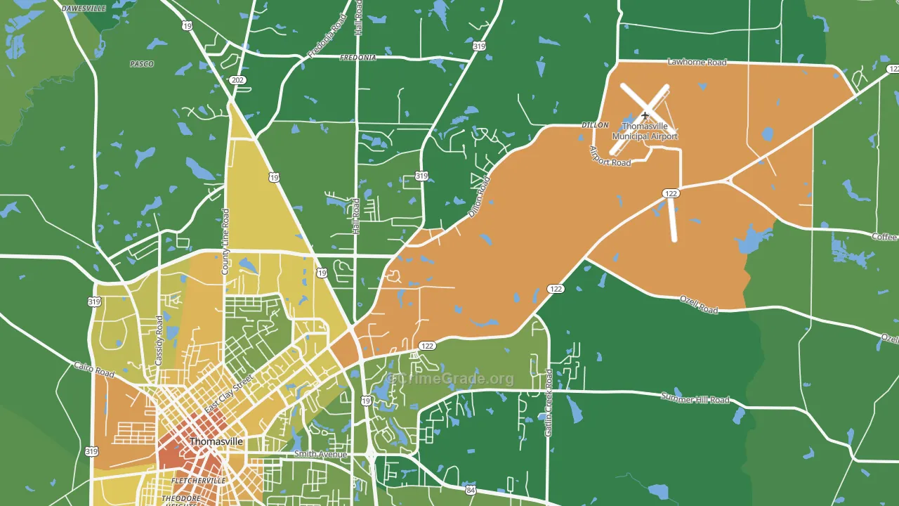 31757, GA Map of Drug-Related Crime Rates
