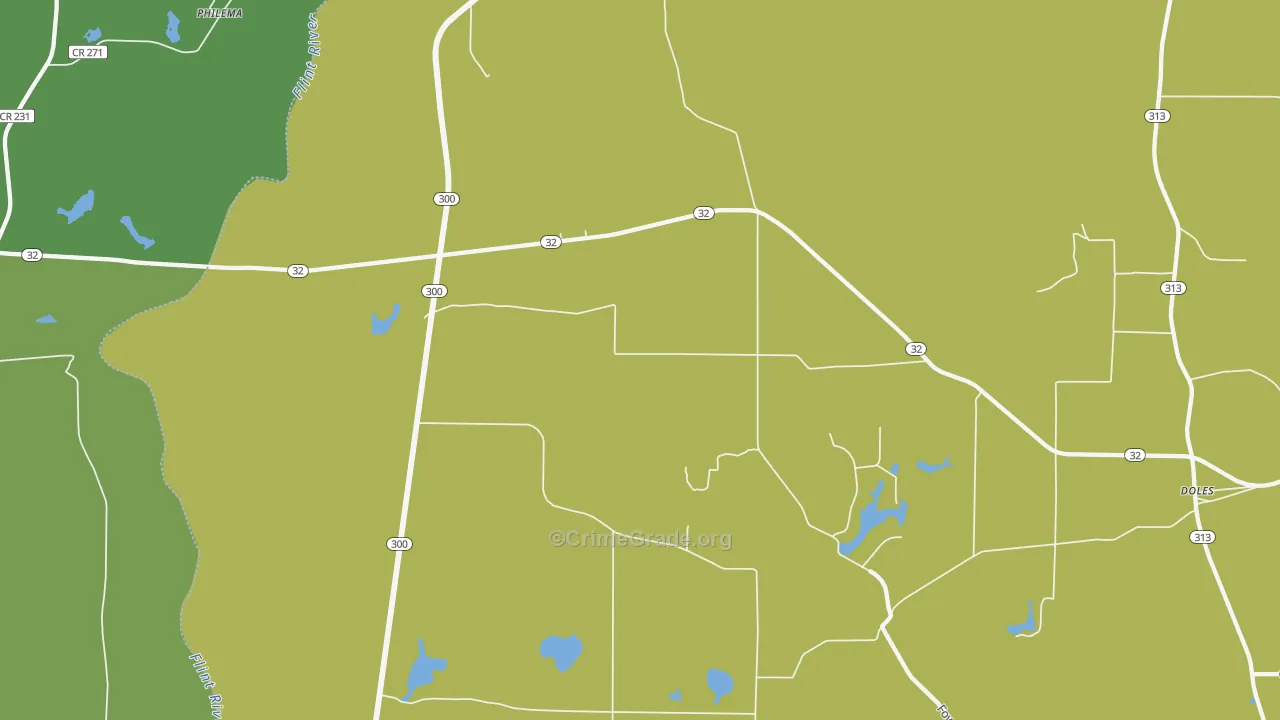 31772, GA Map of Drug-Related Crime Rates