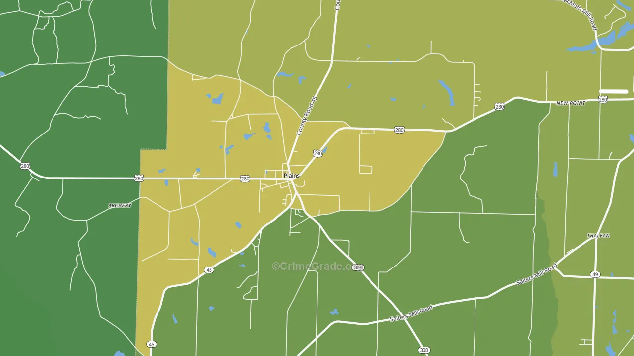 31780, GA Map of Drug-Related Crime Rates