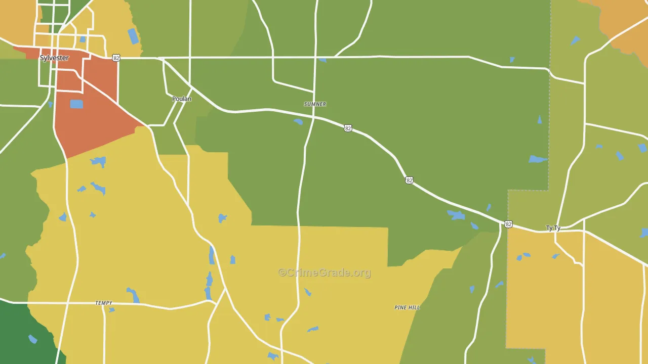 31789, GA Map of Drug-Related Crime Rates