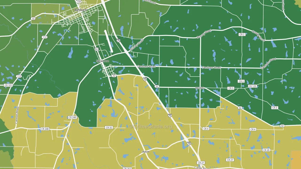 31790, GA Map of Drug-Related Crime Rates
