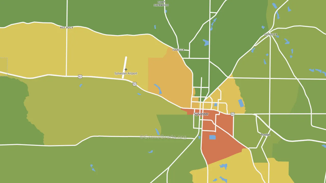 31791, GA Map of Drug-Related Crime Rates