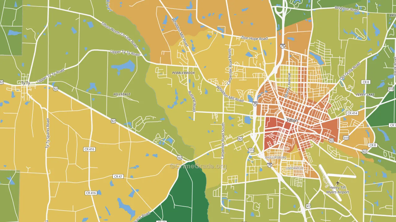 31793, GA Map of Drug-Related Crime Rates