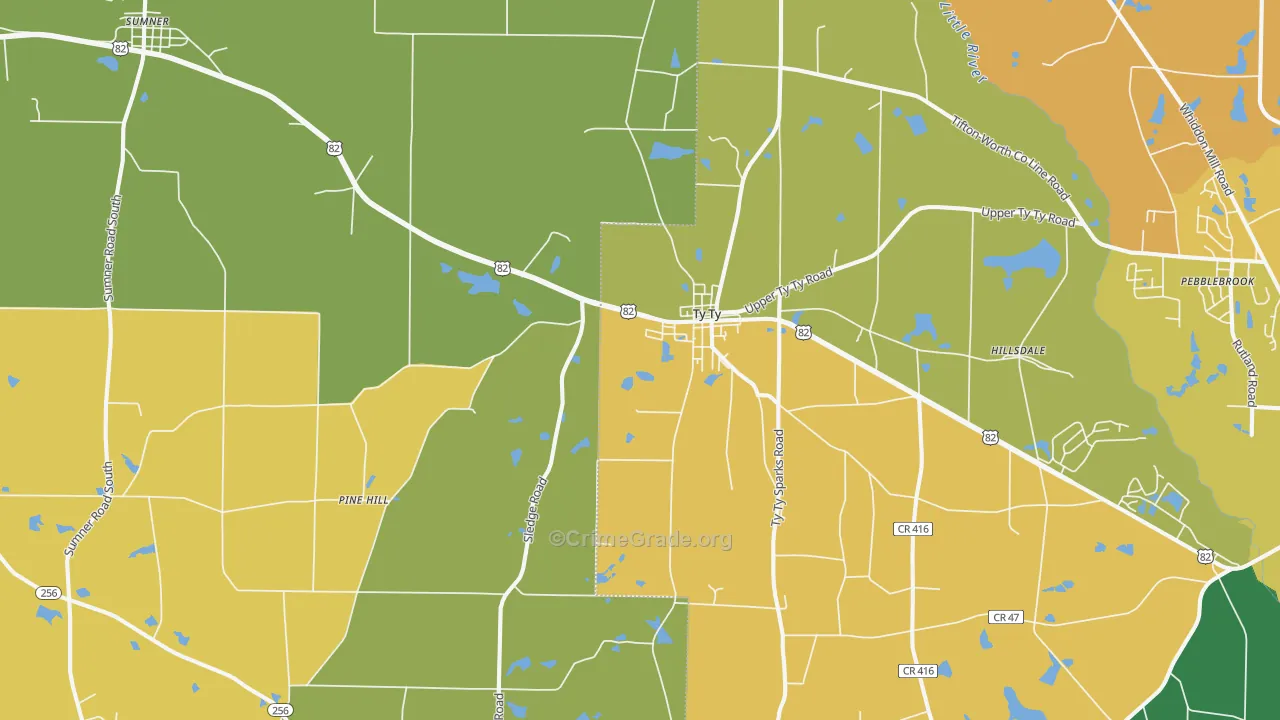 31795, GA Map of Drug-Related Crime Rates