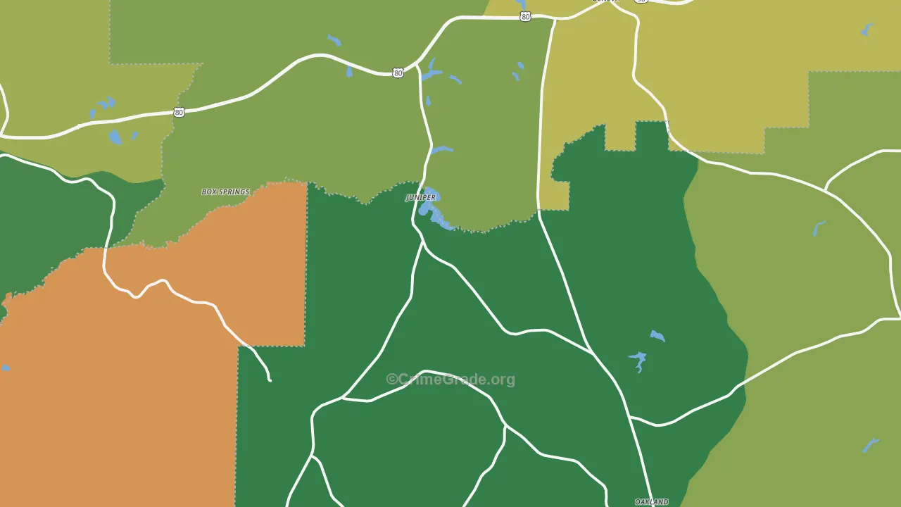31801, GA Map of Drug-Related Crime Rates