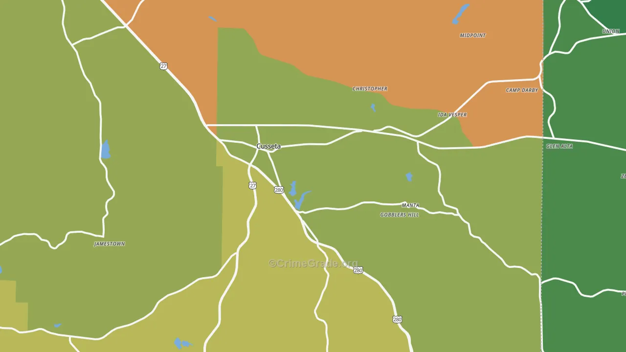 31805, GA Map of Drug-Related Crime Rates