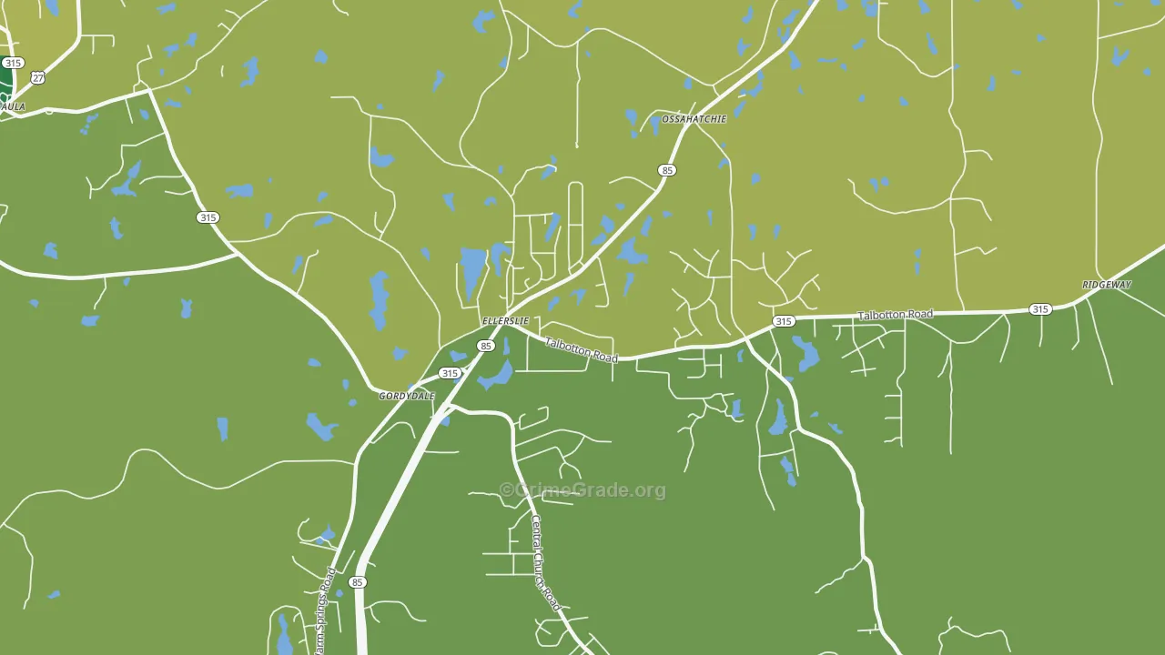 31807, GA Map of Drug-Related Crime Rates