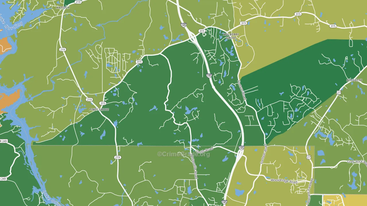 31808, GA Map of Drug-Related Crime Rates
