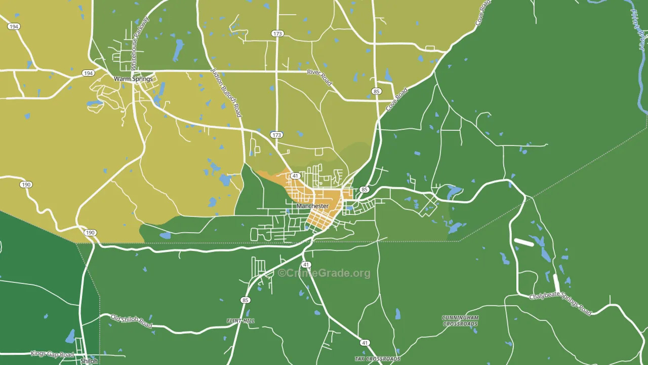 31816, GA Map of Drug-Related Crime Rates