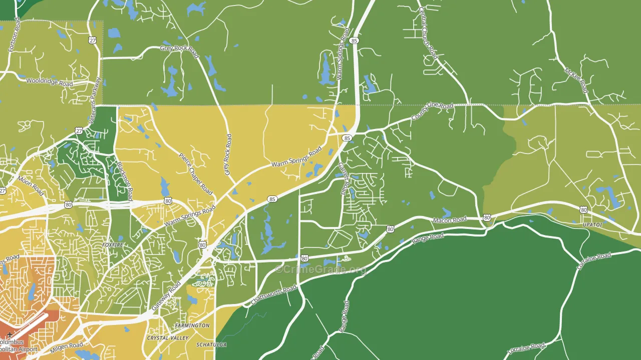 31820, GA Map of Drug-Related Crime Rates