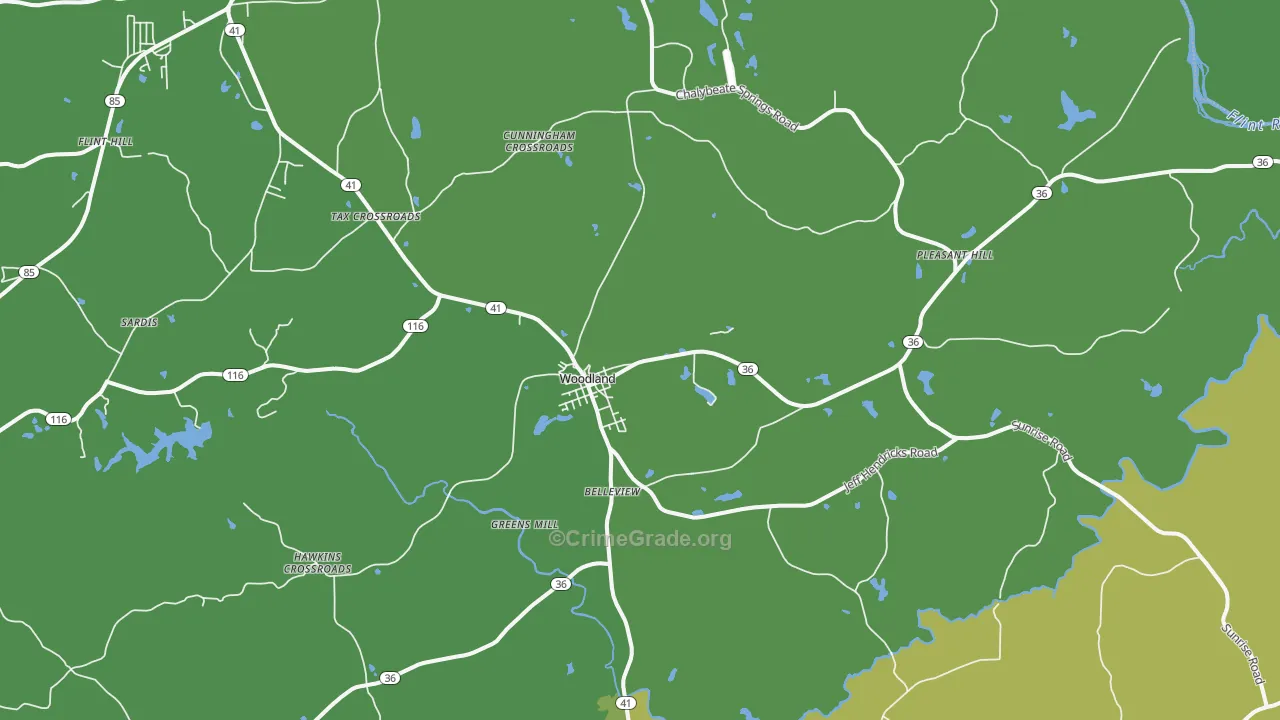31836, GA Map of Drug-Related Crime Rates