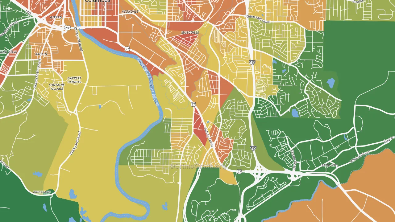 31903, GA Map of Drug-Related Crime Rates
