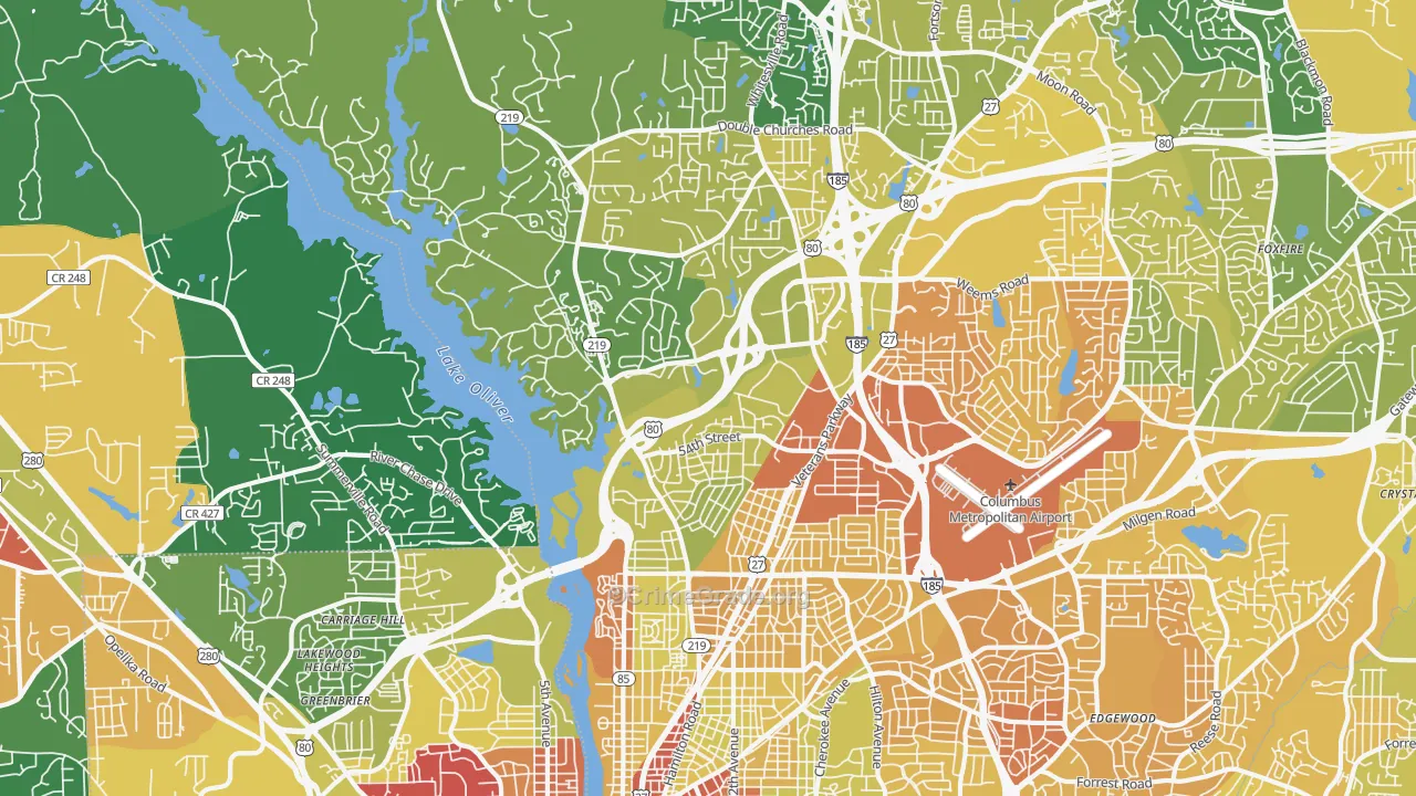 31904, GA Map of Drug-Related Crime Rates