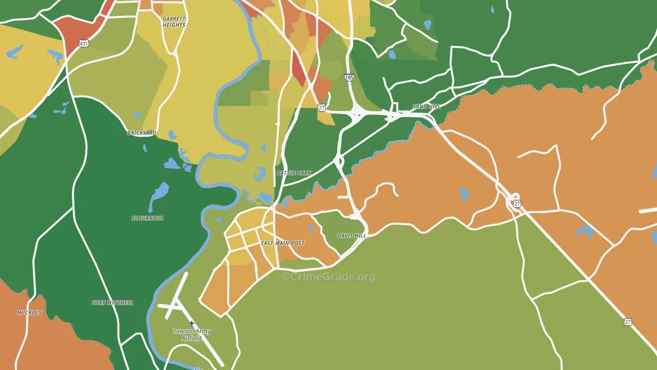 31905, GA Map of Drug-Related Crime Rates