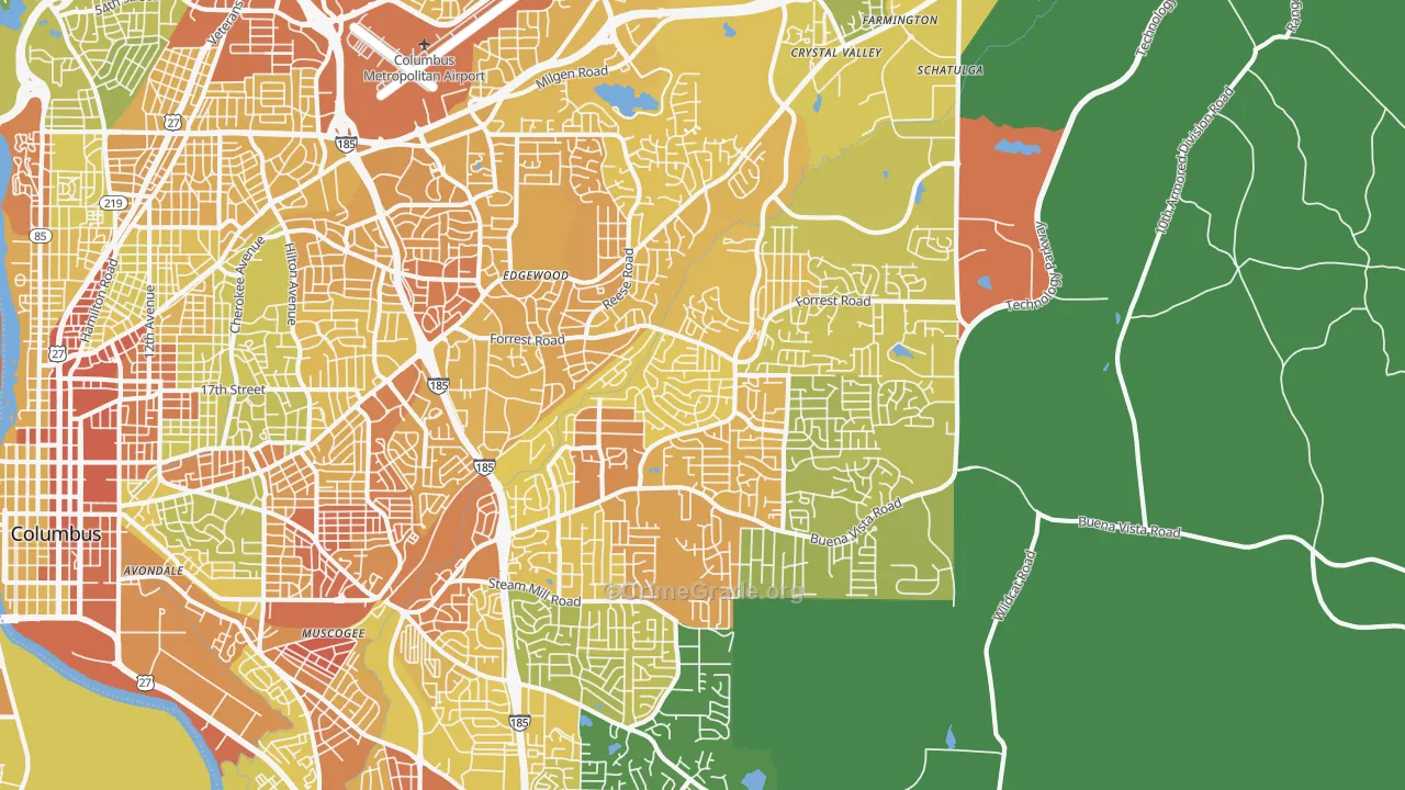 31907, GA Map of Drug-Related Crime Rates