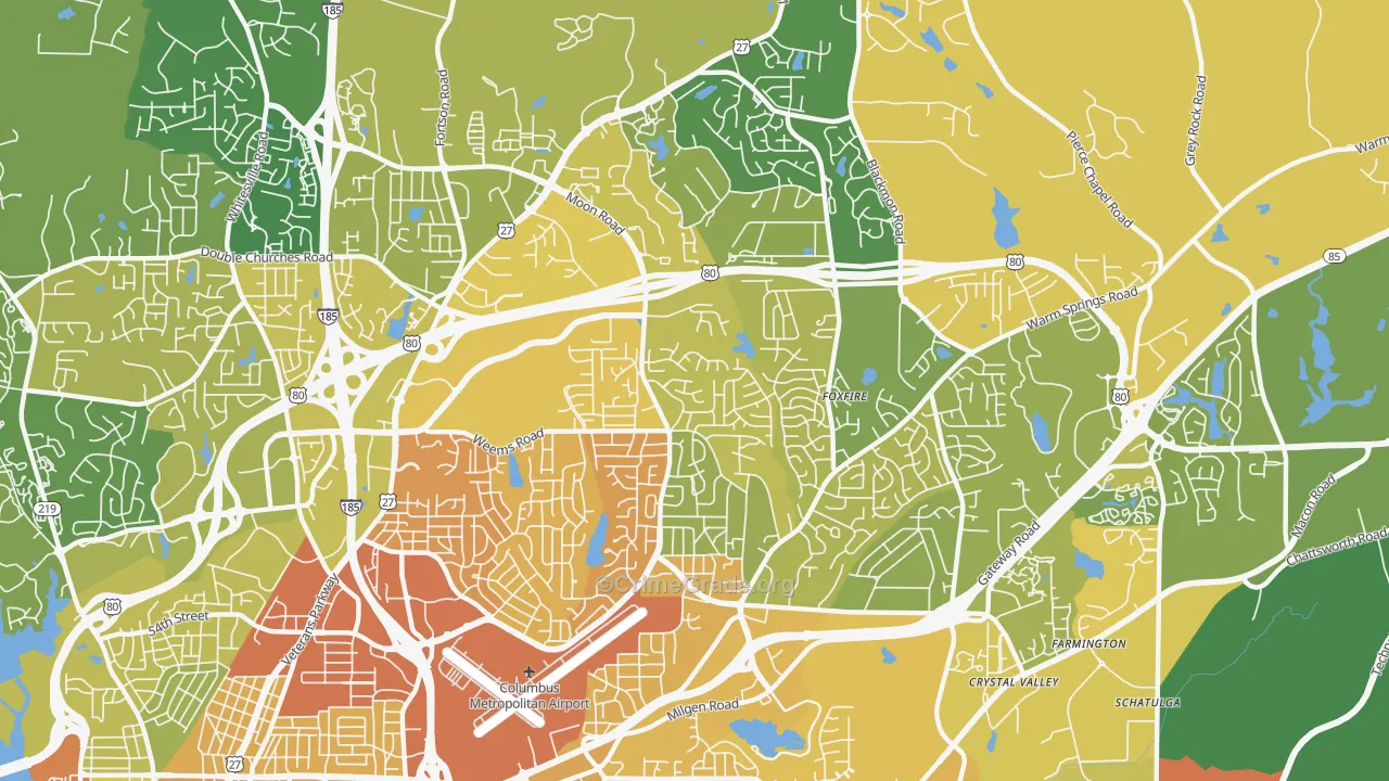 31909, GA Map of Drug-Related Crime Rates