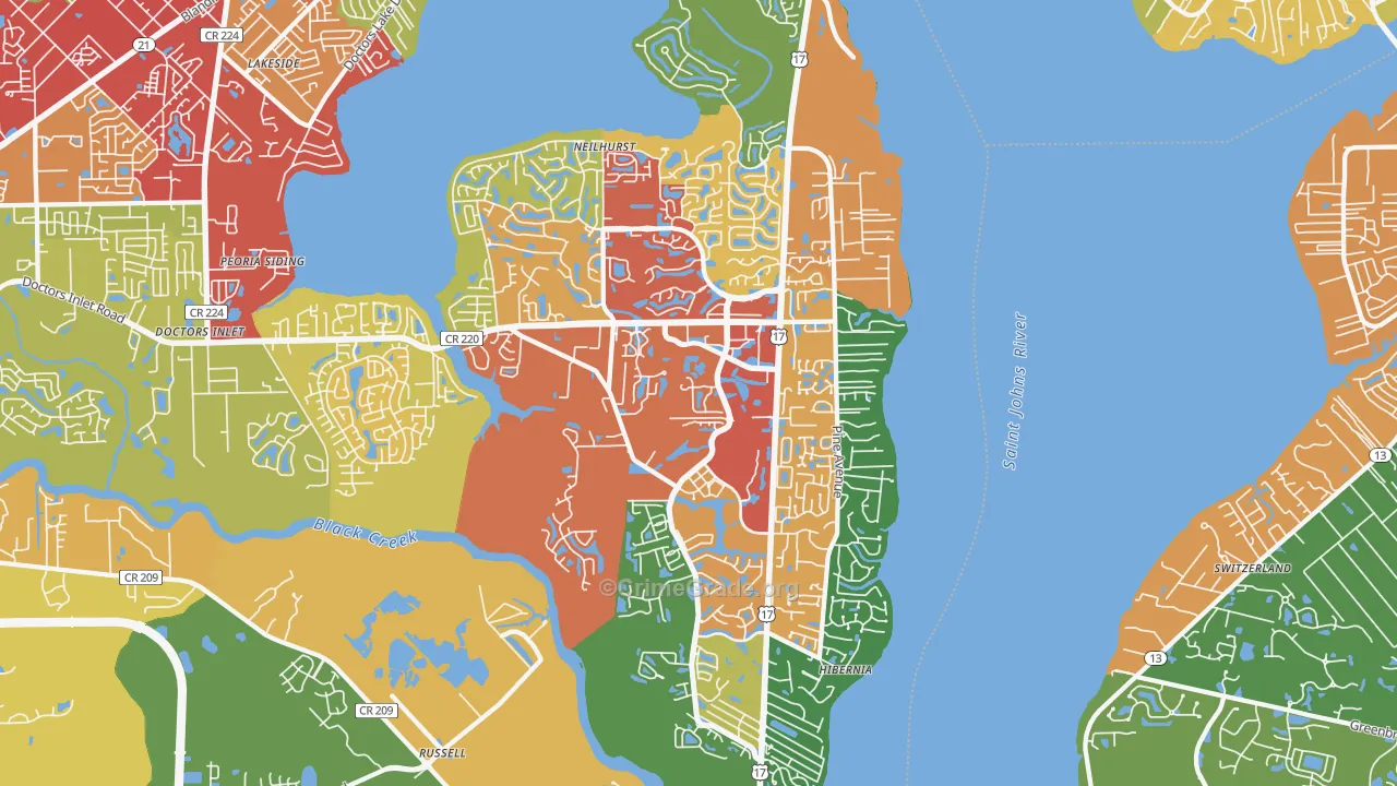 32003, FL Map of Drug-Related Crime Rates