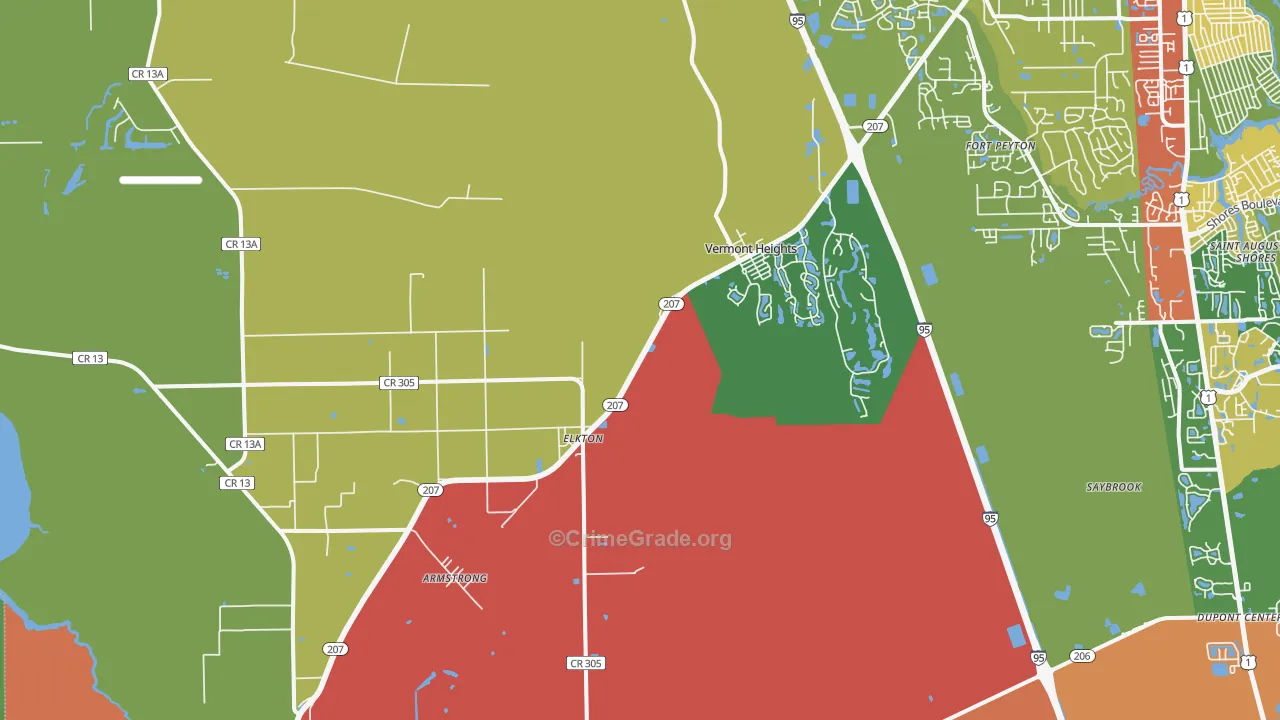 32033, FL Map of Drug-Related Crime Rates