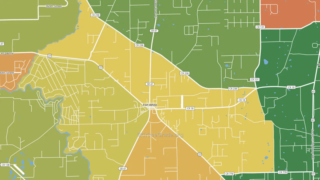 32038, FL Map of Drug-Related Crime Rates