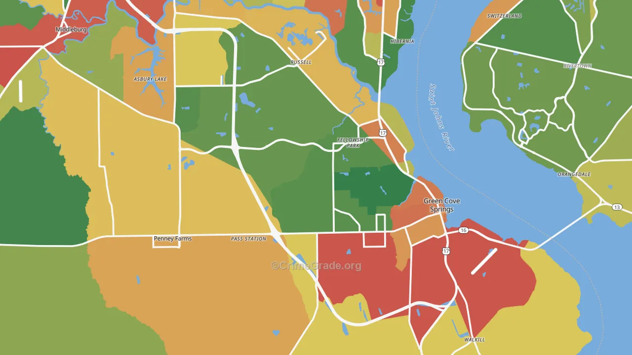 32043, FL Map of Drug-Related Crime Rates
