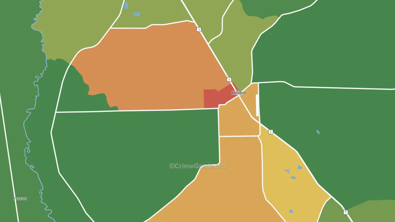 32046, FL Map of Drug-Related Crime Rates