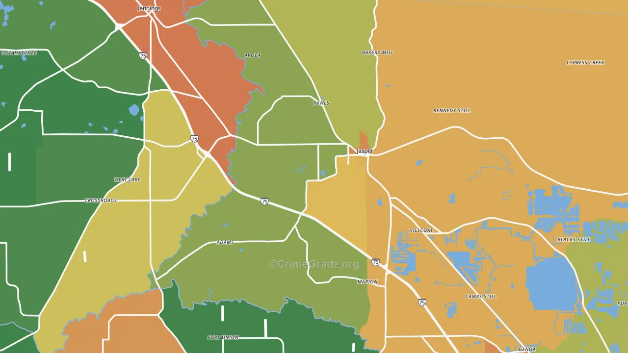 32052, FL Map of Drug-Related Crime Rates