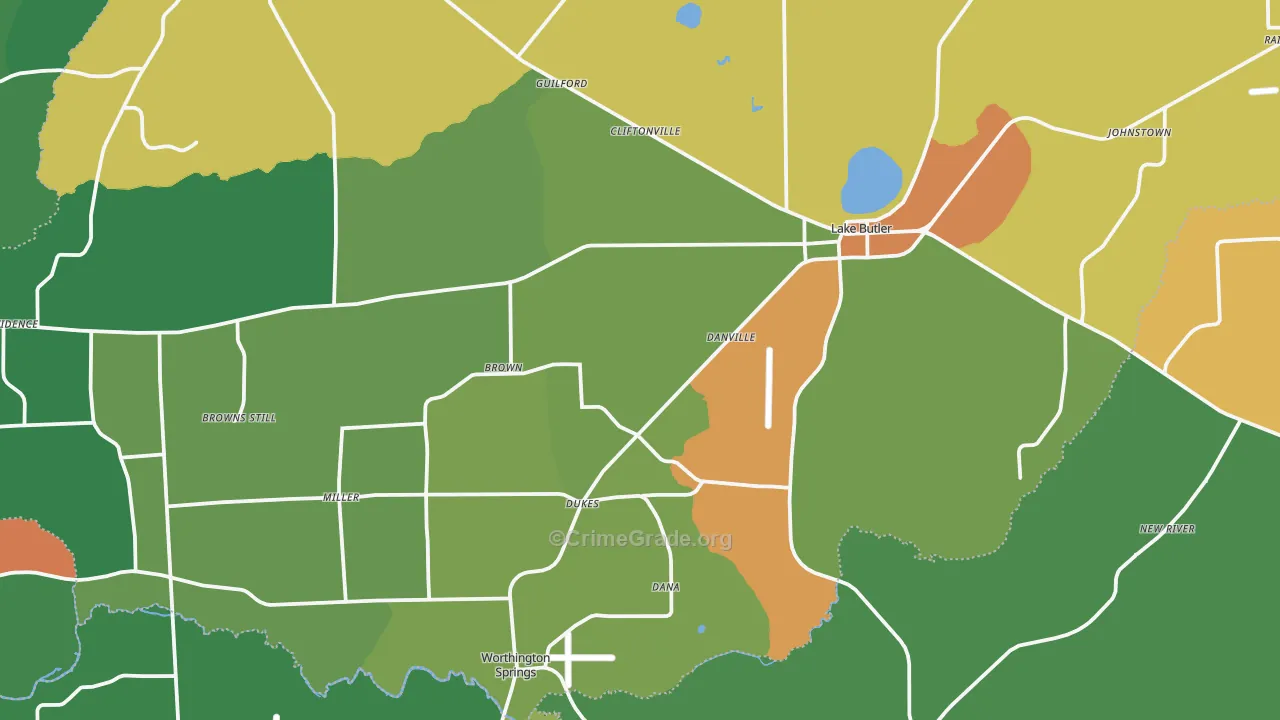 32054, FL Map of Drug-Related Crime Rates