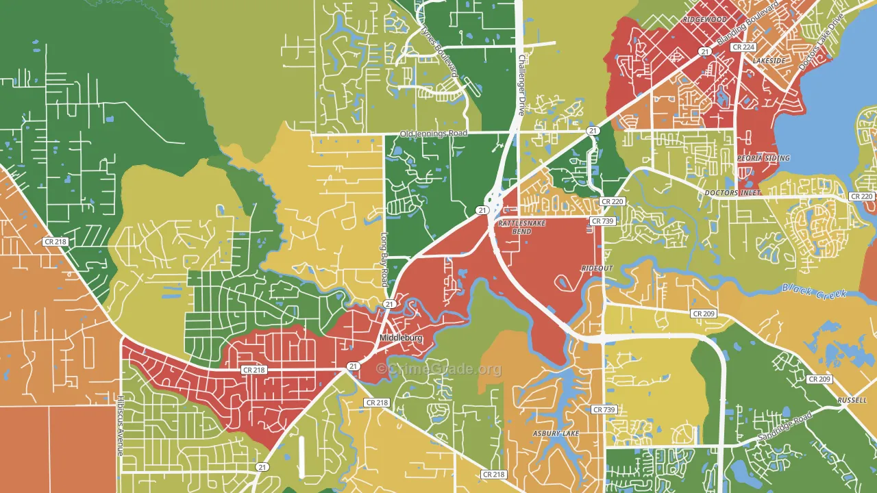32068, FL Map of Drug-Related Crime Rates