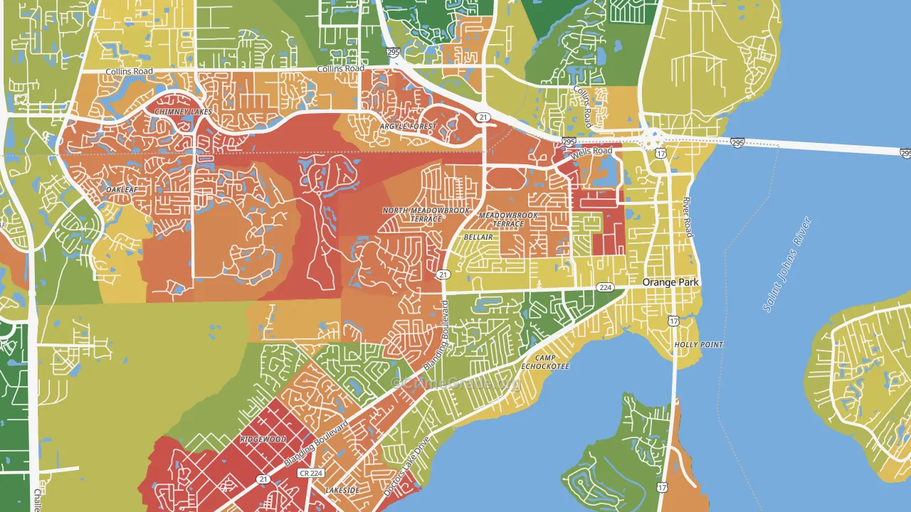 32073, FL Map of Drug-Related Crime Rates