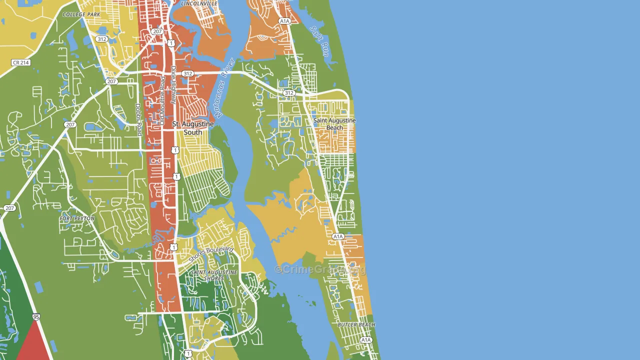 32080, FL Map of Drug-Related Crime Rates