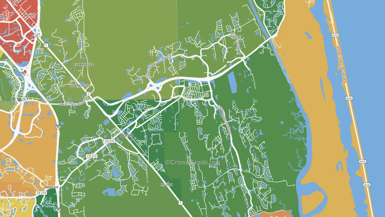 32081, FL Map of Drug-Related Crime Rates