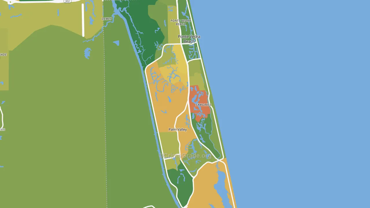 32082, FL Map of Drug-Related Crime Rates