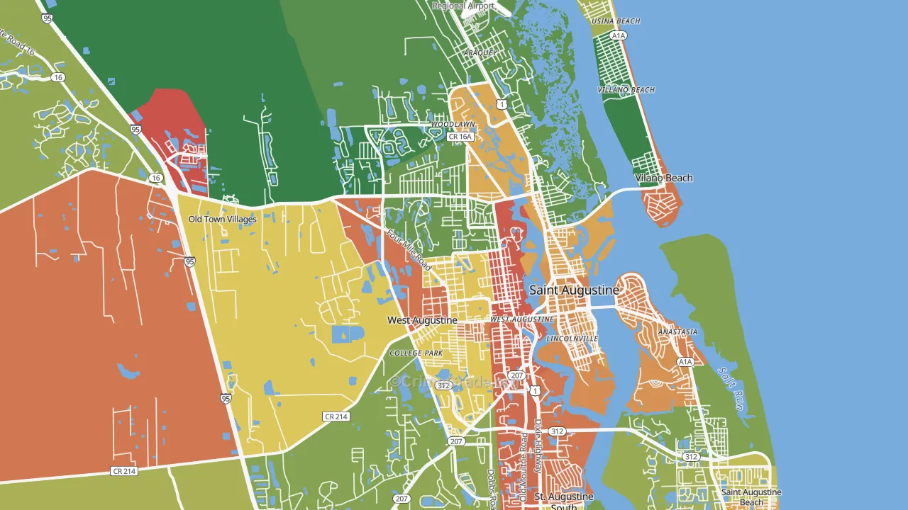 32084, FL Map of Drug-Related Crime Rates