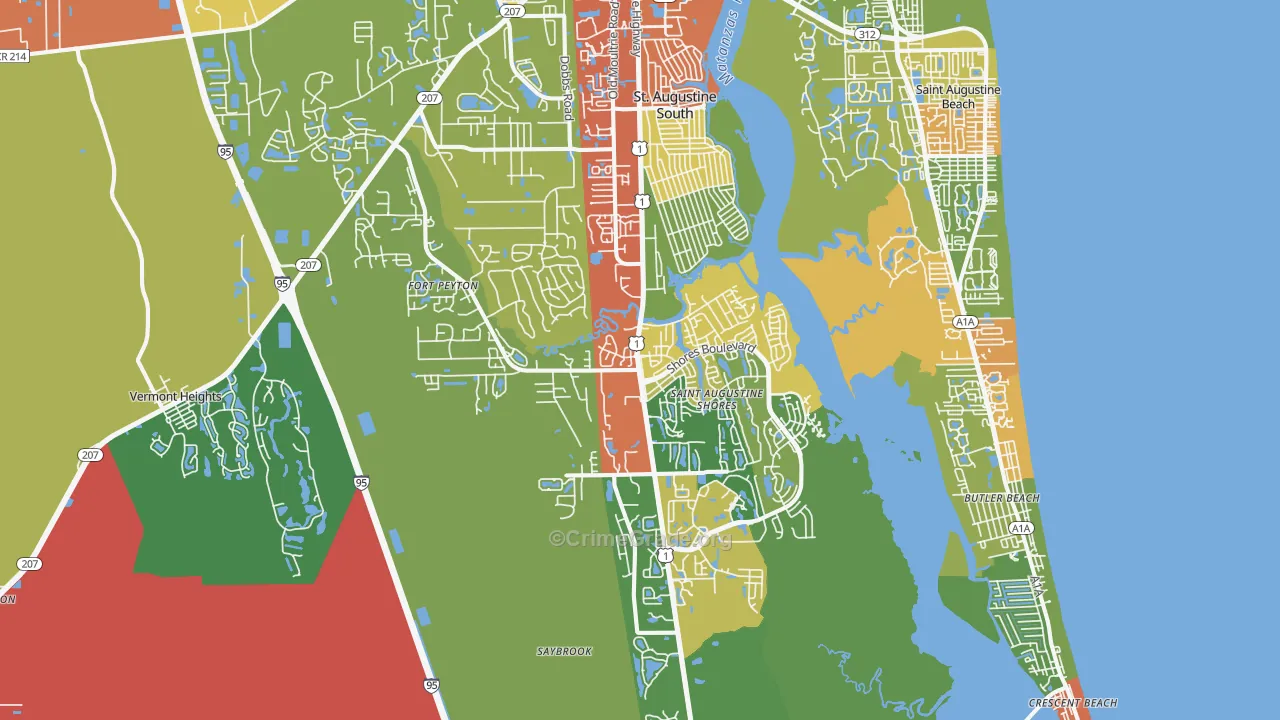 32086, FL Map of Drug-Related Crime Rates