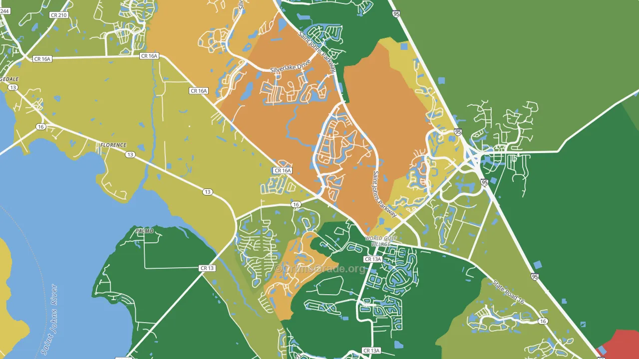 32092, FL Map of Drug-Related Crime Rates
